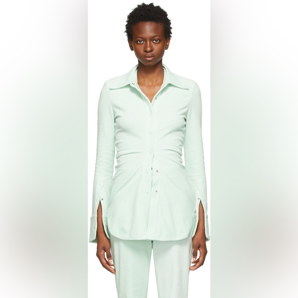 Alexander Wang Green‎ Velour Fitted Shirt